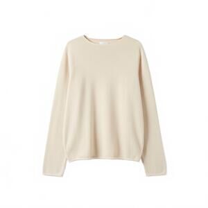 NEW LAUREN MANOOGIAN women's super fine boatneck sweatshirt in white